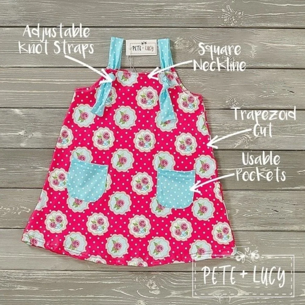 Pete & Lucy Shabby Roses Girl Dress 12-18 mos NWT - Picture 3 of 3